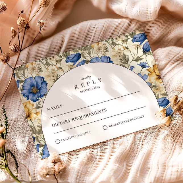 Rustic Autumn Botanical Wedding RSVP Card (Creator Uploaded)