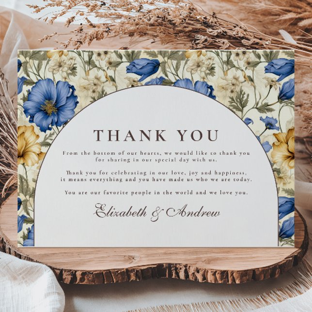 Rustic Autumn Botanical Wedding Thank You Card (Creator Uploaded)