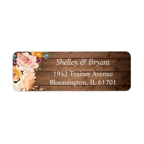 Rustic Autumn Burgundy Peach Floral Return Address Label - Rustic Autumn Burgundy Peach Floral Return Address Label. 
(1) For further customization, please click the "customize further" link and use our design tool to modify this template. 
(2) If you need help or matching items, please contact me.
