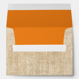Rustic Autumn Burlap and Orange Envelope