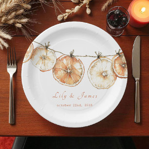 Rustic Autumn Citrus Dried Orange Garland Paper Plates