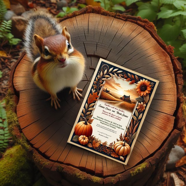 Rustic Autumn Countryside Wedding Invitation (Creator Uploaded)