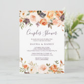 Rustic Autumn Elegant Floral Couples Shower Invitation (Standing Front)