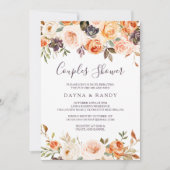 Rustic Autumn Elegant Floral Couples Shower Invitation (Front)