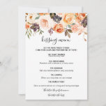 Rustic Autumn Elegant Floral Kissing Menu<br><div class="desc">This rustic autumn elegant floral kissing menu is perfect for a simple wedding reception. The design depicts hand-drawn gold,  purple,  yellow,  and blush beautiful roses with green leaves,  inspiring the colorful beauty of autumn.</div>