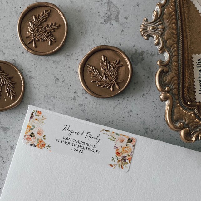 Rustic Autumn Elegant Floral Return Address Label (Creator Uploaded)