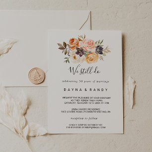 Rustic Autumn Elegant Floral Vow Renewal Invitation
