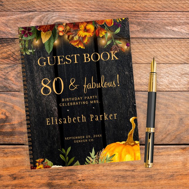 Rustic autumn fall any age birthday guest book (Creator Uploaded)