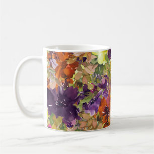 Rustic Autumn Fall Floral Pattern Coffee Mug