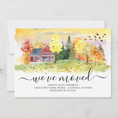 Rustic Autumn Fall Forest Woods Weve Moved Moving Announcement