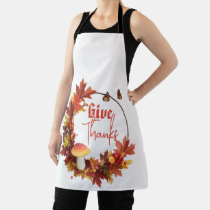 Rustic Autumn Fall Give Thanks Apron