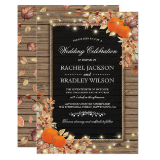 Rustic Autumn Fall Invites | Wood Barn Wedding