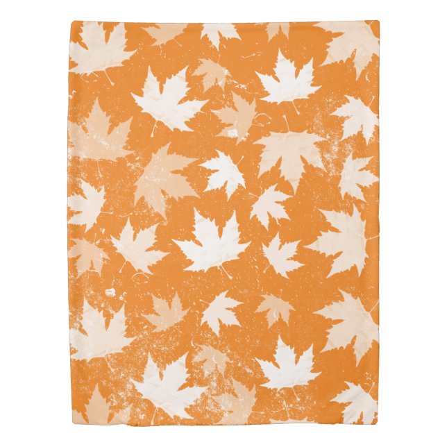 Rustic Autumn Fall Leaves Pattern Duvet Cover (Front)