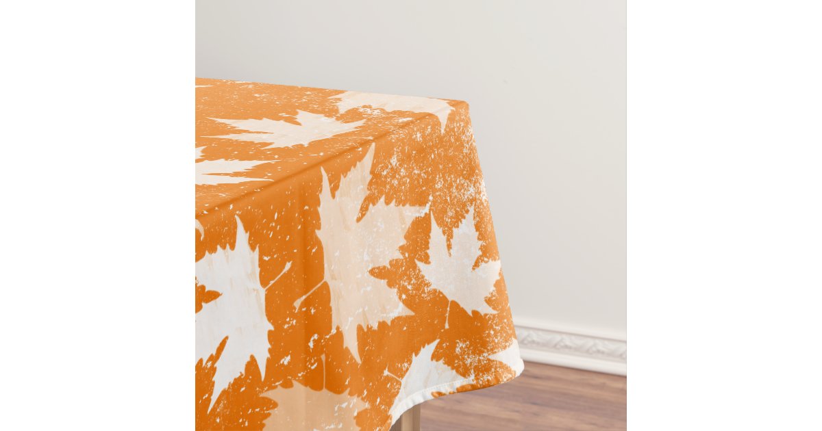 Rustic Autumn Fall Leaves Pattern Tablecloth | Zazzle