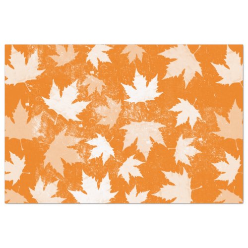 Rustic Autumn Fall Leaves Pattern Tissue Paper