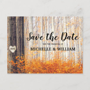 Autumn Save The Date Postcards No Minimum Quantity Zazzle