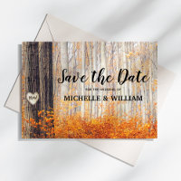 Rustic Autumn Fall Leaves Save the Date