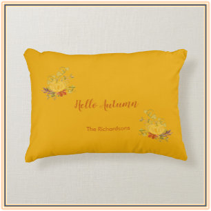 Rustic Autumn Fall Pumpkin Color Accent Pillow