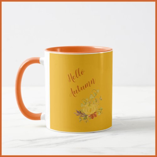 Rustic Autumn Fall Pumpkin Color  Mug