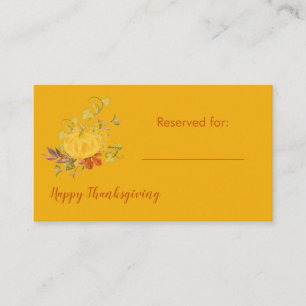 Rustic Autumn Fall Pumpkin Color Thanksgiving Place Card
