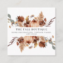 Rustic Autumn Fall Pumpkin Floral Leaves Foliage