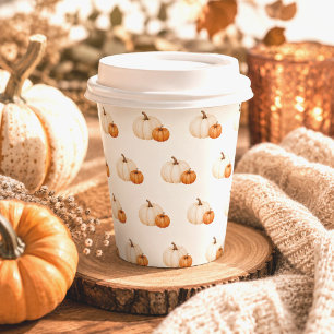Rustic Autumn Fall Pumpkin Party Paper Cups