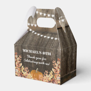 Rustic Autumn Fall Pumpkin Thank You Favor Box