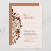 Rustic Autumn Floral Baby Shower Invitation (Front/Back)