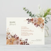 Rustic Autumn Floral Baby Shower Invitation (Standing Front)