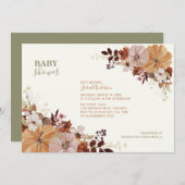 Rustic Autumn Floral Baby Shower Invitation (Front/Back)