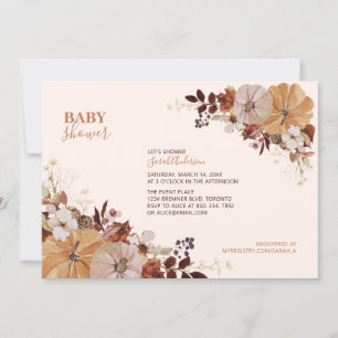 Rustic Autumn Floral Baby Shower Invitation