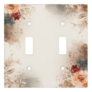 Rustic Autumn Floral Botanical Frame Light Switch Cover