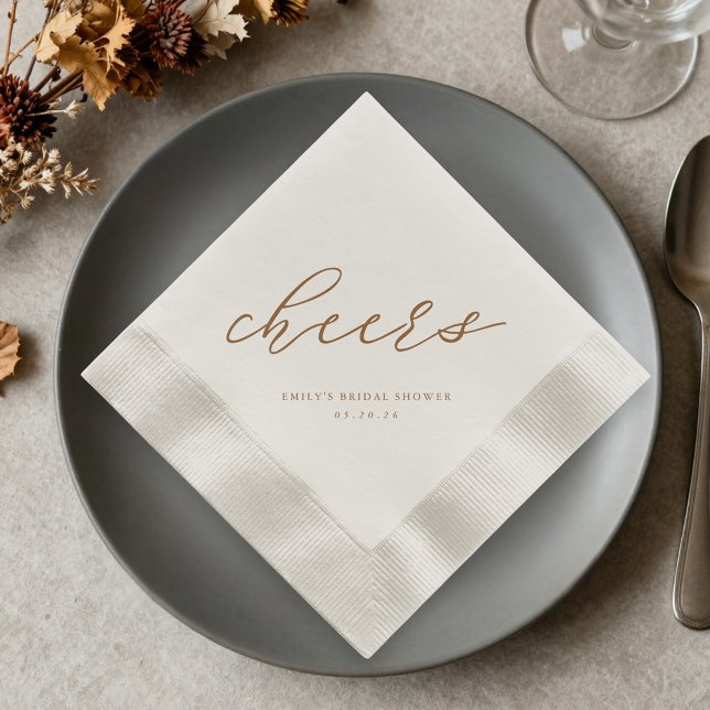 Rustic Autumn Floral Fall in Love Bridal Shower Napkins (Creator Uploaded)