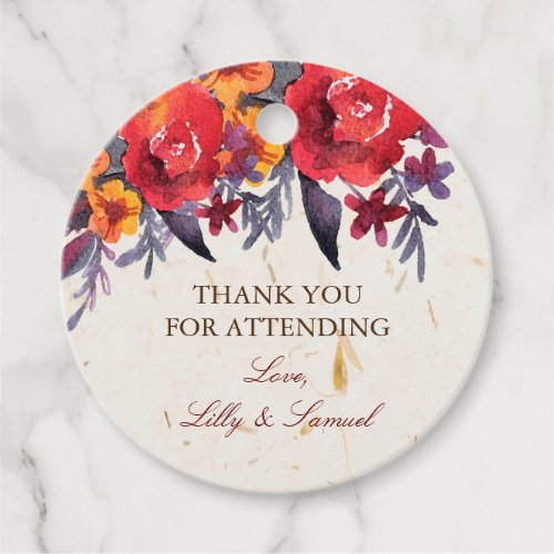 Rustic Autumn Floral Favor Tags