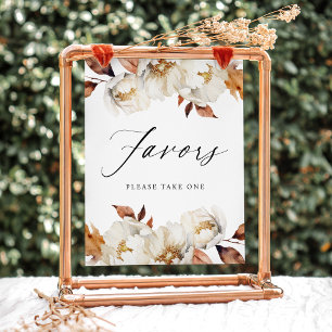 Rustic Autumn Floral Favors Wedding Favors Sign