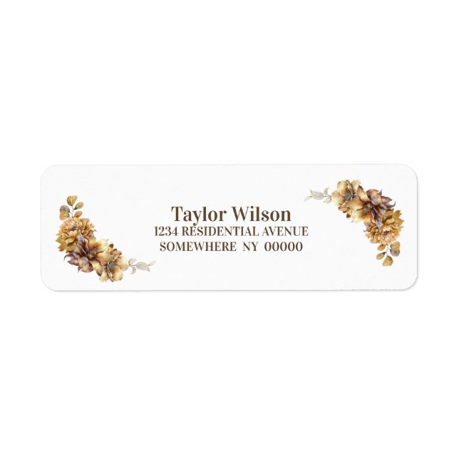 Rustic Autumn Floral Label (Front)
