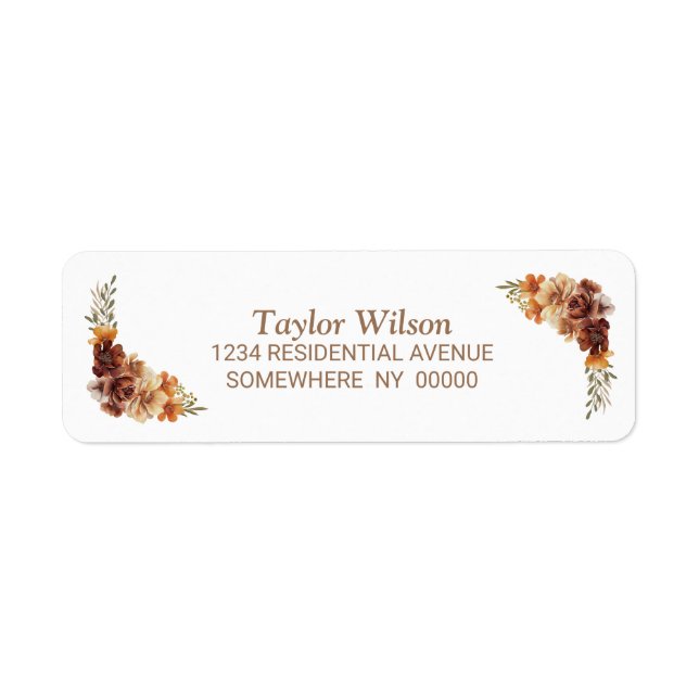 Rustic Autumn Floral Label (Front)