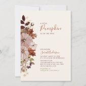 Rustic Autumn Floral Pumpkin Baby Shower Invitatio Invitation (Front)