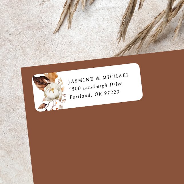 Rustic Autumn Floral Return Address Label (Creator Uploaded)