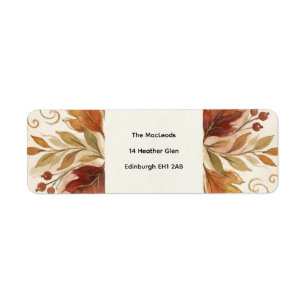 Rustic Autumn Floral Return Address Label