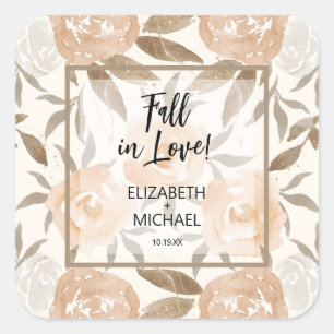 Rustic Autumn Floral Square Sticker