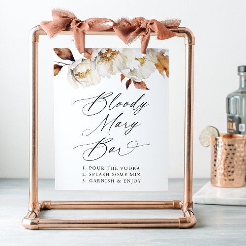 Rustic Autumn Floral Wedding Bloody Mary Bar Sign
