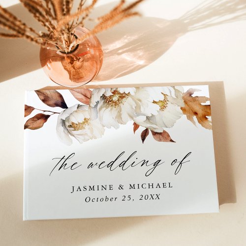 Rustic Autumn Floral Wedding Guest Book