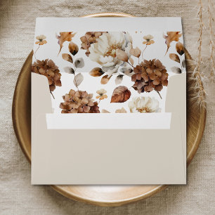 Rustic Autumn Floral Wedding Invitation Envelope