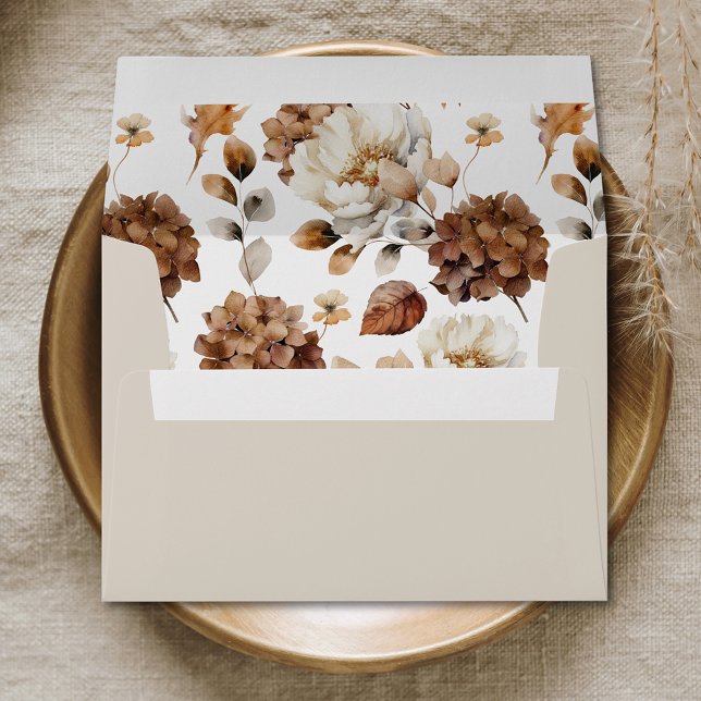 Rustic Autumn Floral Wedding Invitation Envelope (Creator Uploaded)