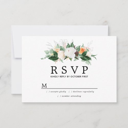 Rustic Autumn Floral Wedding RSVP