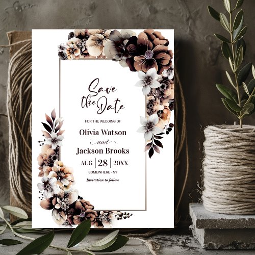 Rustic Autumn Floral Wedding Save the Date