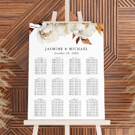 Rustic Autumn Floral Wedding Seating Chart Foam Board