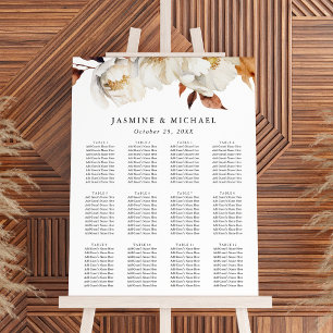 Rustic Autumn Floral Wedding Seating Chart Foam Board