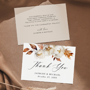 Rustic Autumn Floral Wedding Thank You